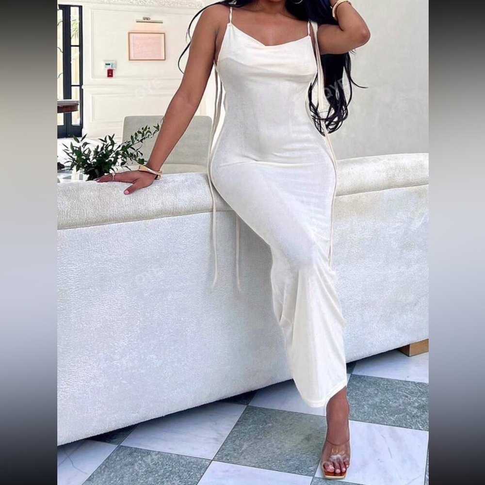 White Backless Dress